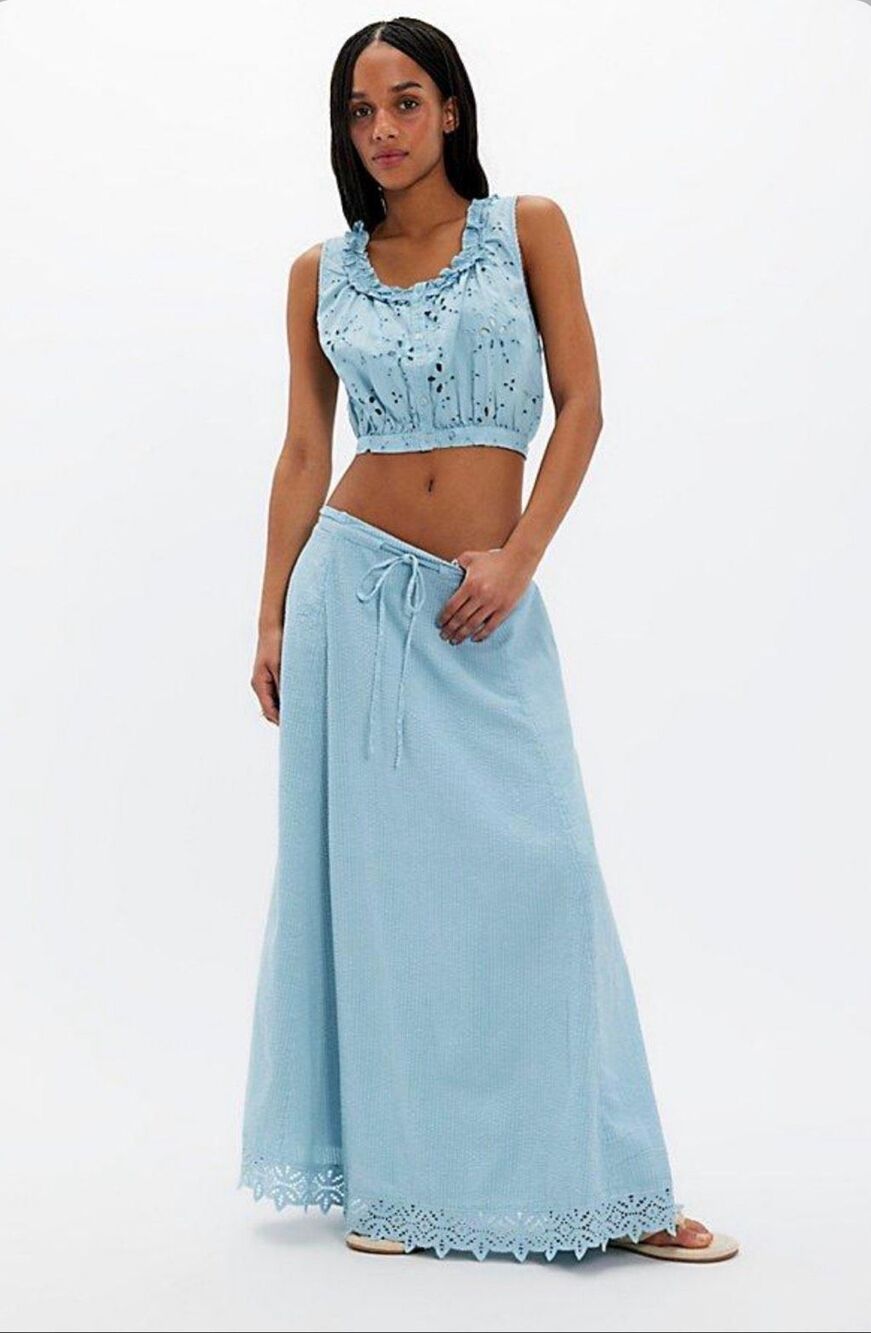 Free People Madelyn Cotton Maxi Skirt Size S
